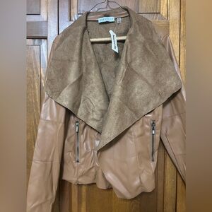 Faux leather blazer